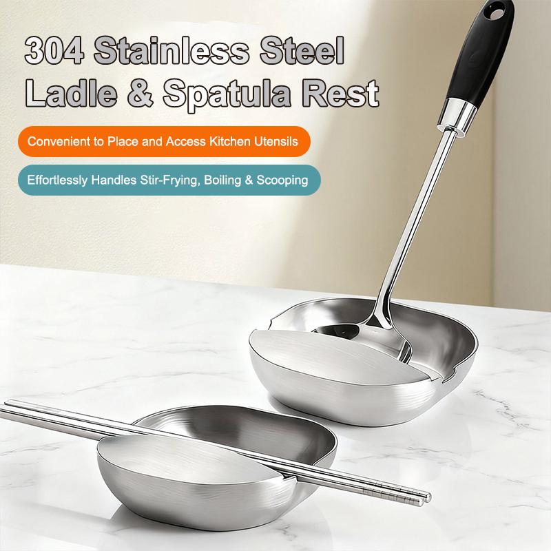 Stove Spoon Holder Stainless Steel Self Standing Utensils Frame Household Ladle Holder For Spoon Spatula Kitchen Counter Stove