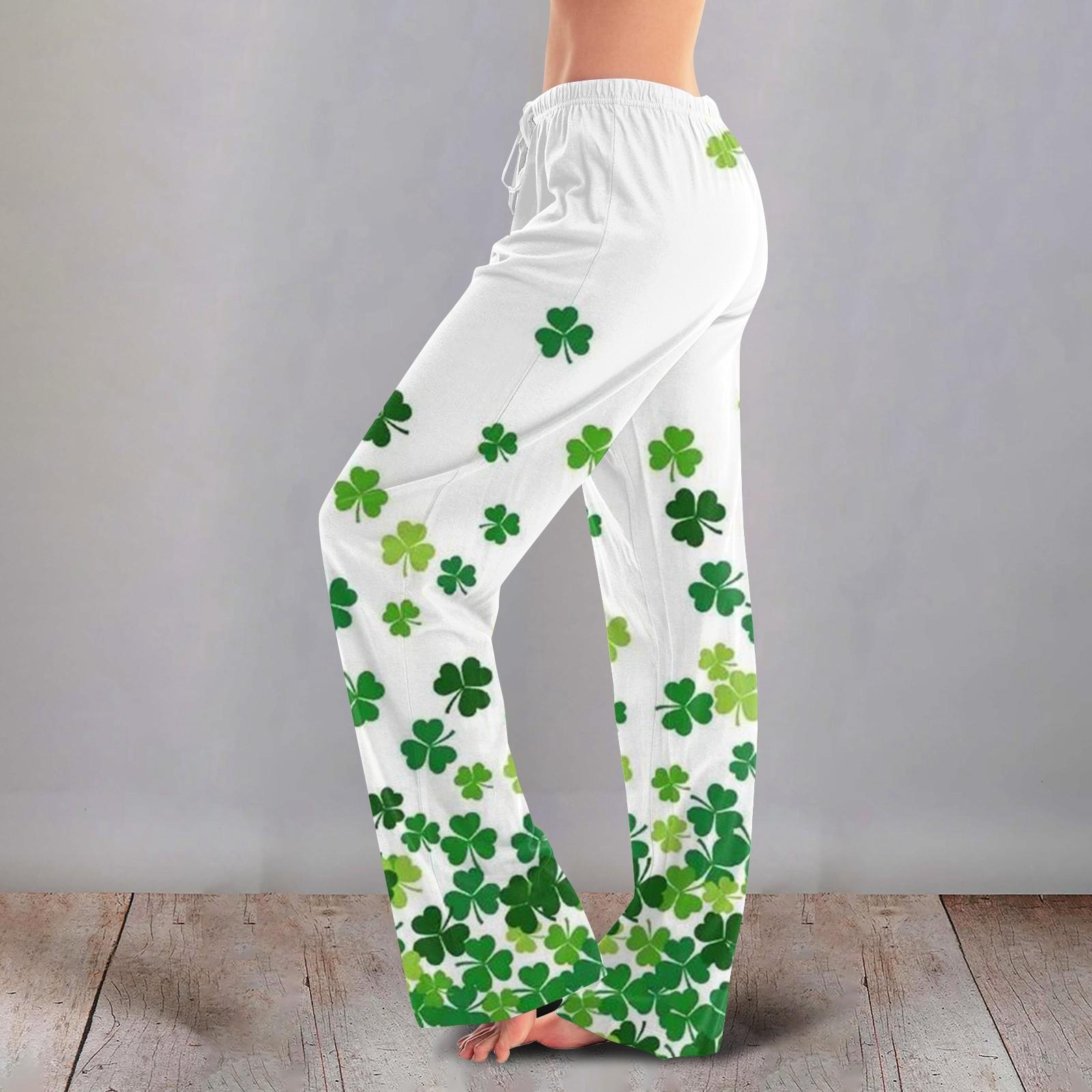 

Женские повседневные прямые брюки с принтом повседневные длинные брюки XL белый