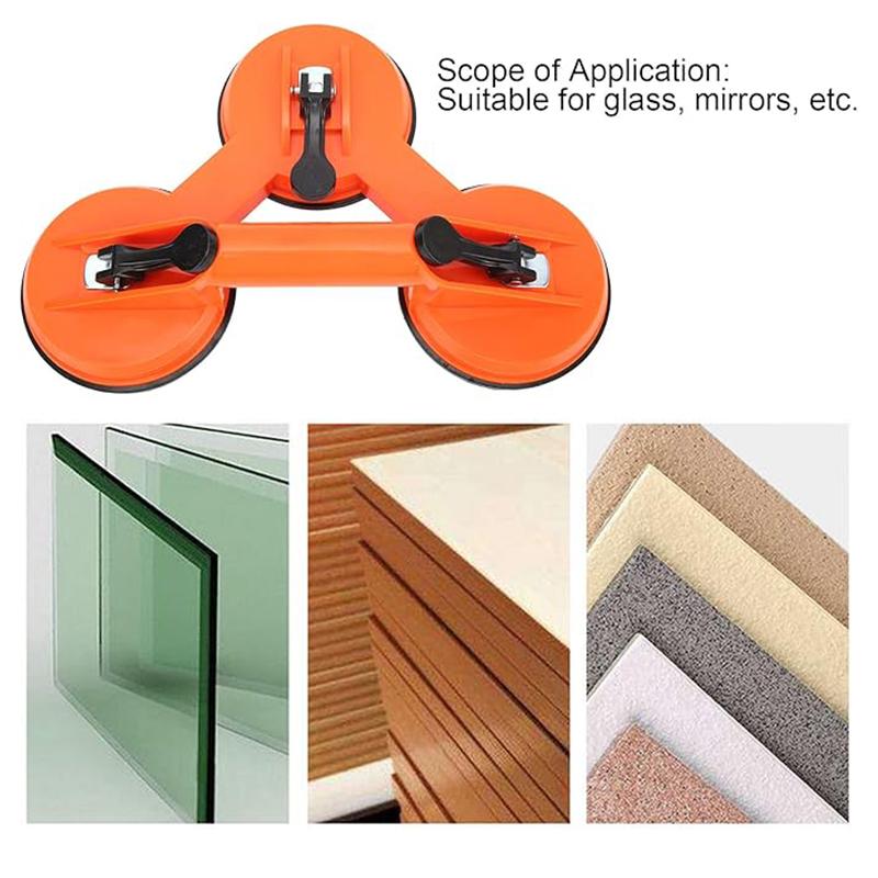 Sugkopp av aluminiumlegering för glas Tre/Dubbel gripare Sugkoppsplatta för flyttning Plastglas Buckeldragare Kakel Golv Dörr