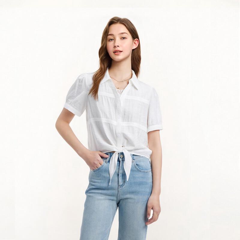 FivePlus Petite Slimming Lace Short Sleeve Blouse XL белый