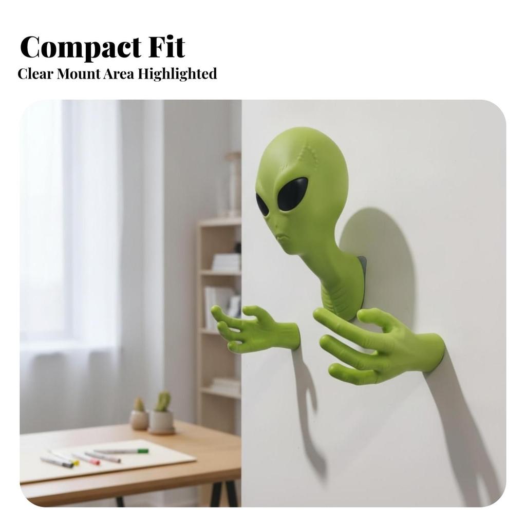 Alien Head Wall Decor Quirky Sculpture Unique for Hallway