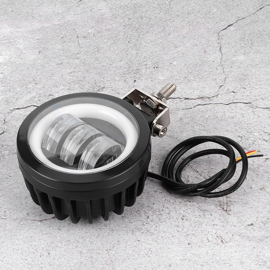 LED Arbeitsleuchte 6000K 30W Wasserdicht Runde Angel Eyes Lampe für Auto ATV Boot Offroad-Fahrzeug(Bernsteinfarbenes Licht )
