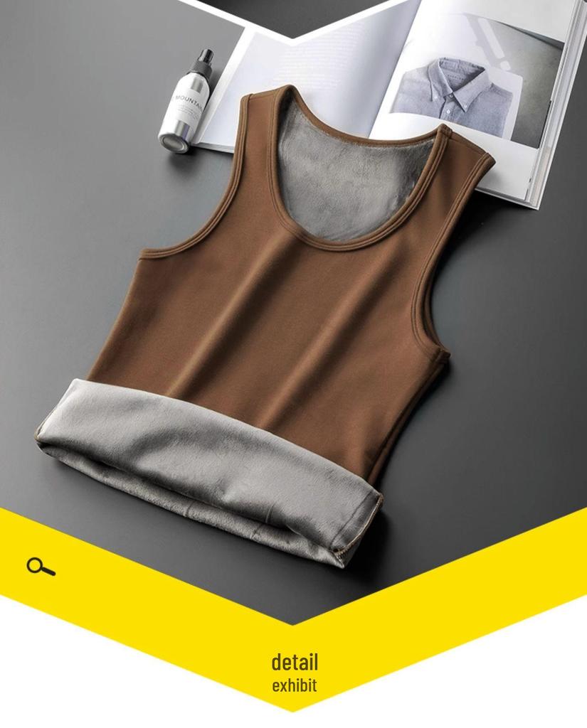 Men's Fleece-Lined Thermal Vest - Sleeveless Winter Layer