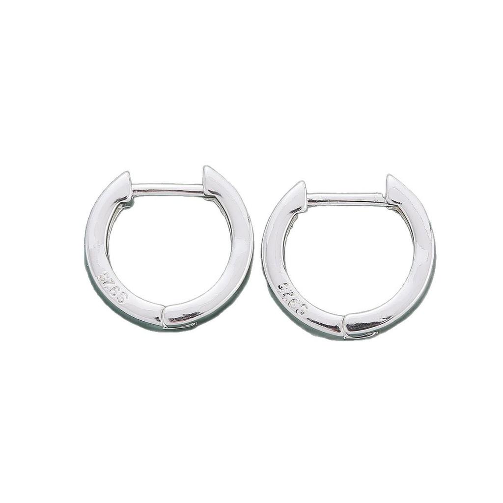 Cross-Border European & American Style Silver-Plated Hoop Earrings: Trendy, Simple, Thick Design