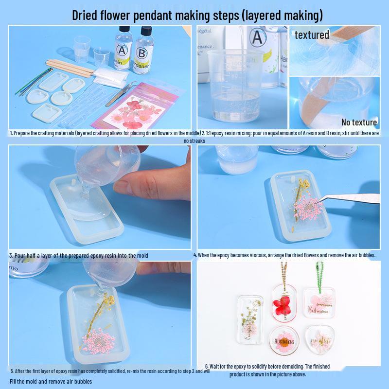 Dried Flower Silicone Keychain Mold for Handmade Pendant Crafting