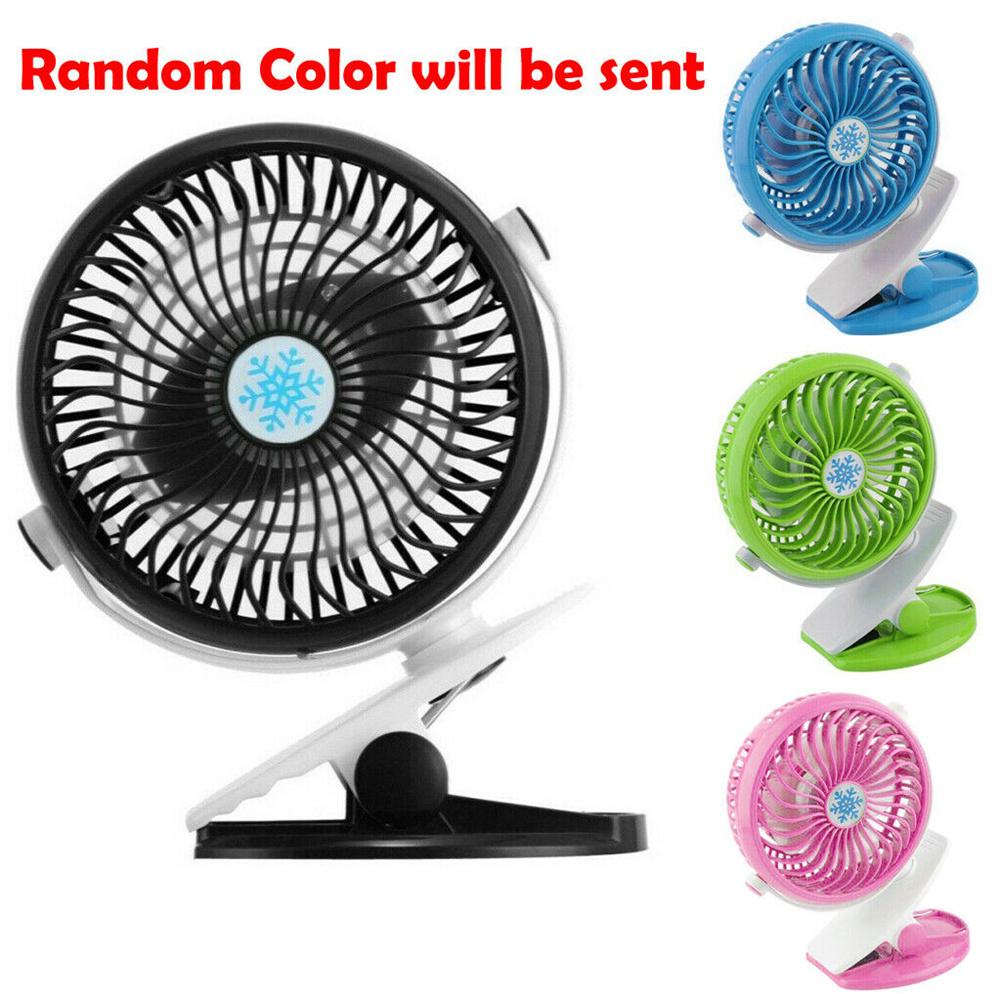 Portable Mini Fan Usb Rechargeable 3 Speeds Clip-on Cooling Fan Household Electrical Appliances black#0