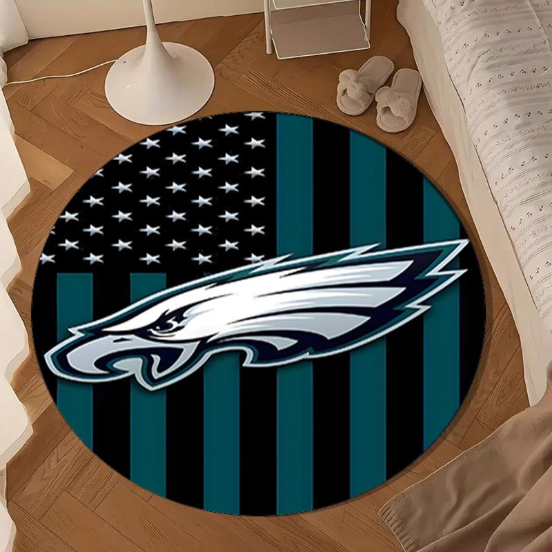 Philadelphia Eagles Yuvarlak Mat, Kaymaz Daire Halı Sandalye Halısı Salon, Yatak Odası, Paspas Ev Dekorasyonu Hediye Noel Hediyeleri İçin