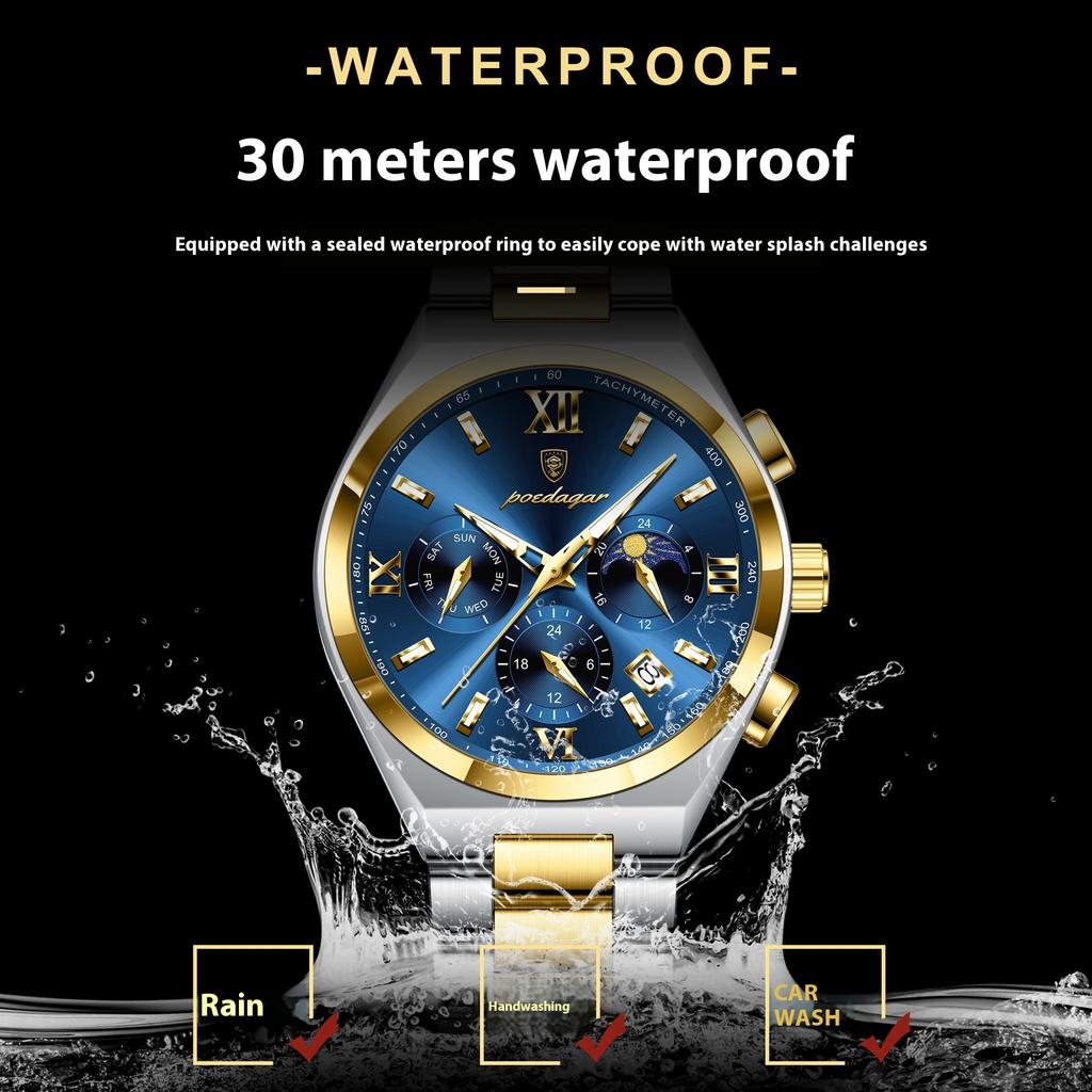 Top Brand New Chronograph  Fashion Watch Luminous Waterproof Men's Wrist Watch