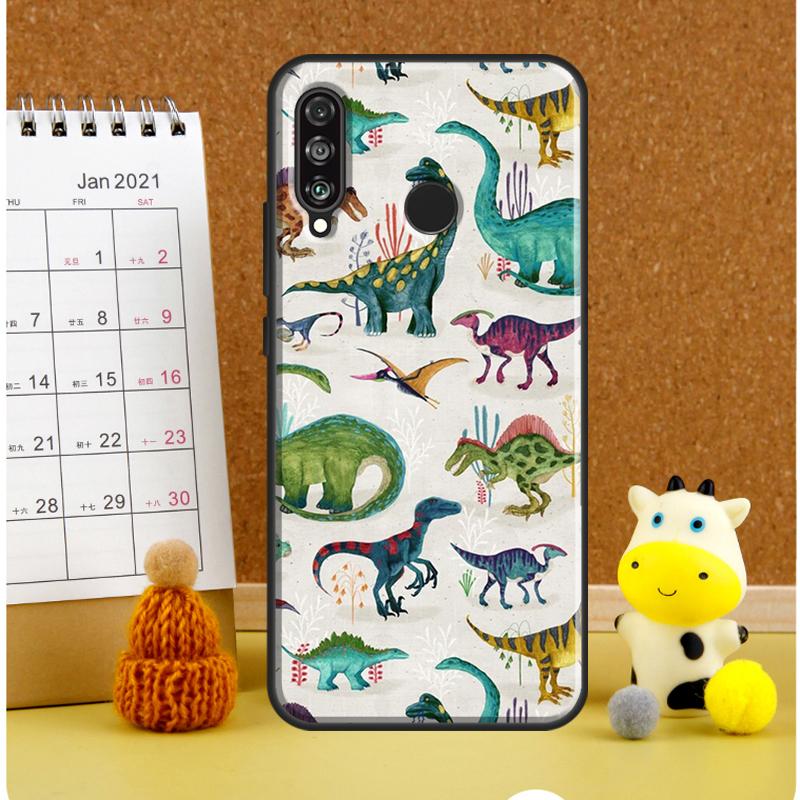 Cute Dino Dinosaur Case For Huawei Nova Y70 Y60 Y61 Y91 Y90 10 9 SE 5T 7i 8i 11i 11 P20 P40 Lite P30 Pro Cover