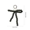 Pearl Beaded Bowknot Charm Keychains Sweet Cool Pendant Ornament Keyring Backpack Decoration Jewelry for Women Girls