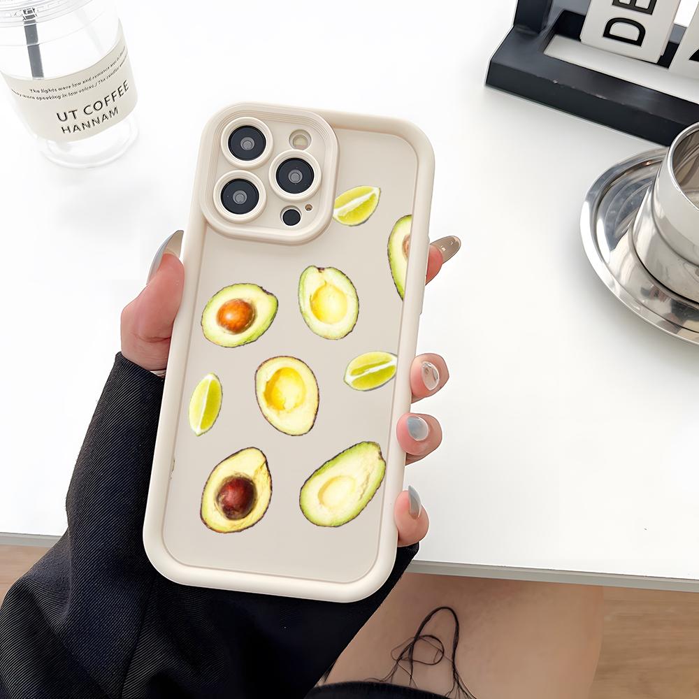 Cartoon Niedliche Avocado Handyhülle Weiches Silikon Für IPhone 17 16 15 14 13 12 Mini 11 Pro Max Plus Kameraobjektiv Schutzabdeckung
