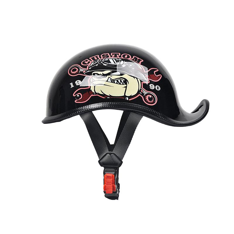 Retro-style inverted tail helmet, suitable for both men and women to ride in all seasons; lightweight spoon-shaped helmet