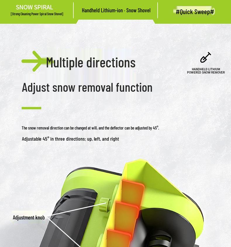 Foldable High-Power Rechargeable Snow Sweeper and Shovel