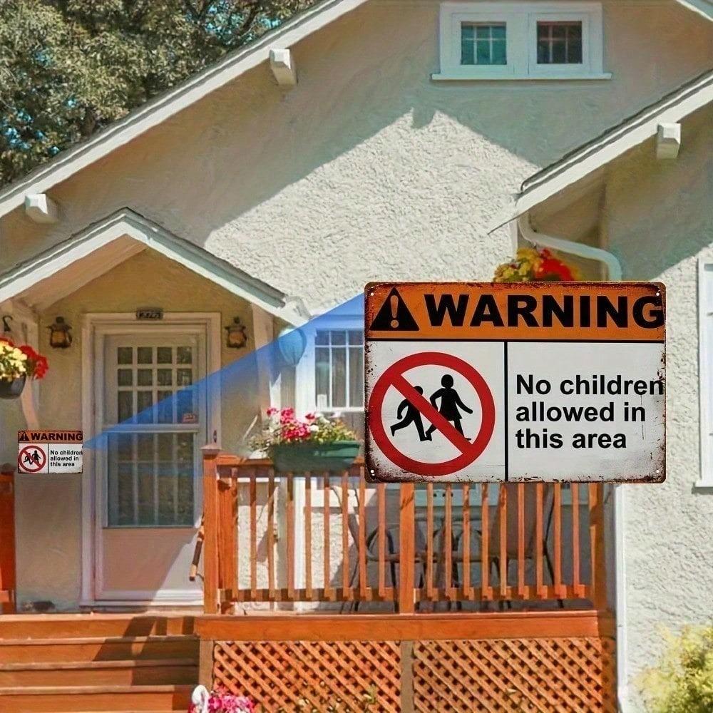 KIMILAR No Youngsters Allowed 12x8 Inch Durable Aluminum Metal Warning Sign, Safety Caution Wall Decor