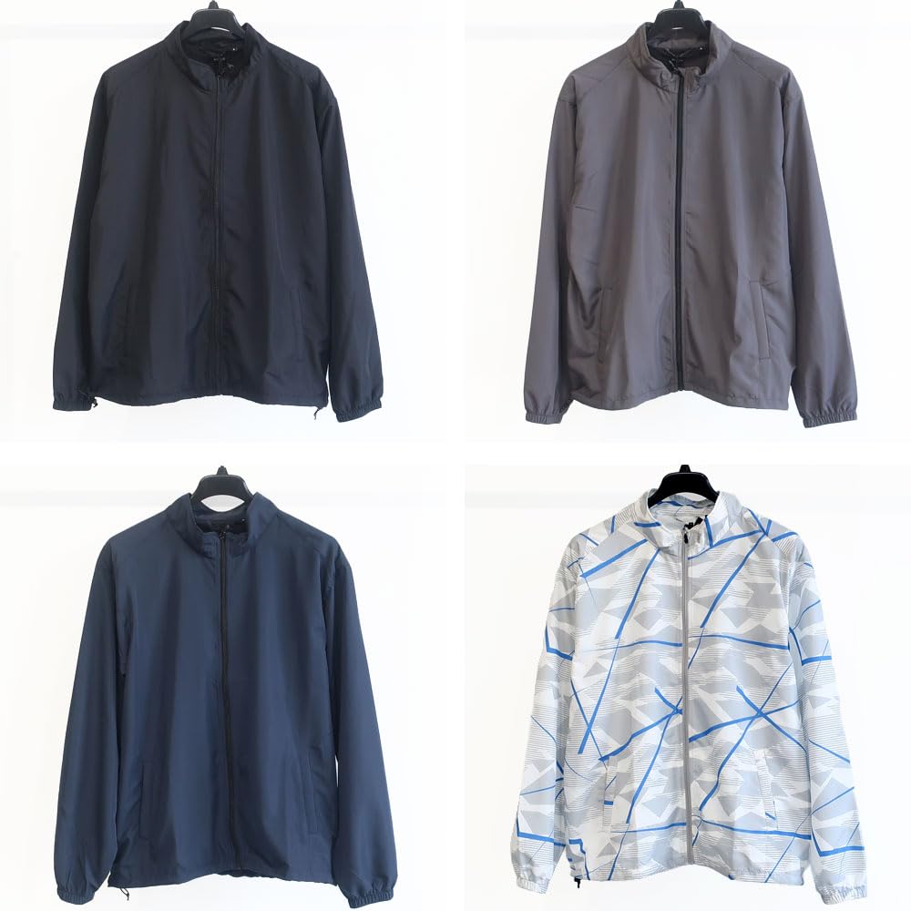 Kurtka nylonowa, duży rozmiar 3L, 4L, 5L, wodoodporna, wiatroszczelna, chroniąca przed promieniowaniem UV, wiatrówka, kieszonkowa, do uprawiania sportów na świeżym powietrzu, golfowa, GOLF 10001678, BIAŁA, męska (3L,