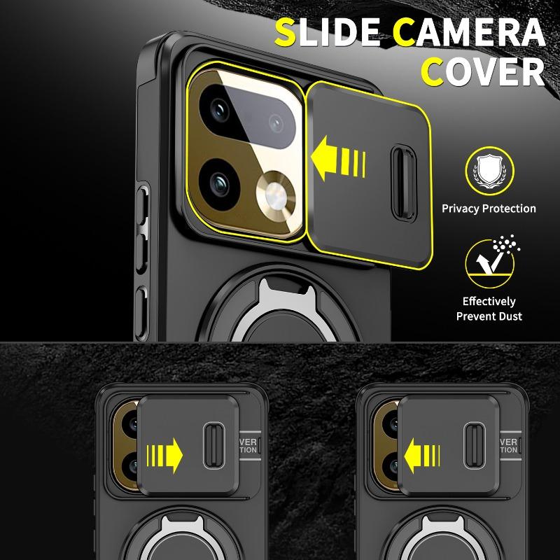 For Realme 16 Pro+ Shockproof Hybrid Magnetic Stand Phone Case for Realme 16pro Plus Slide Lens Camera Armor Protective Cover