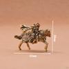 Mulan on Horseback Statue Retro Antique Miniature Brass Figurine Bronze Figure for Tabletop