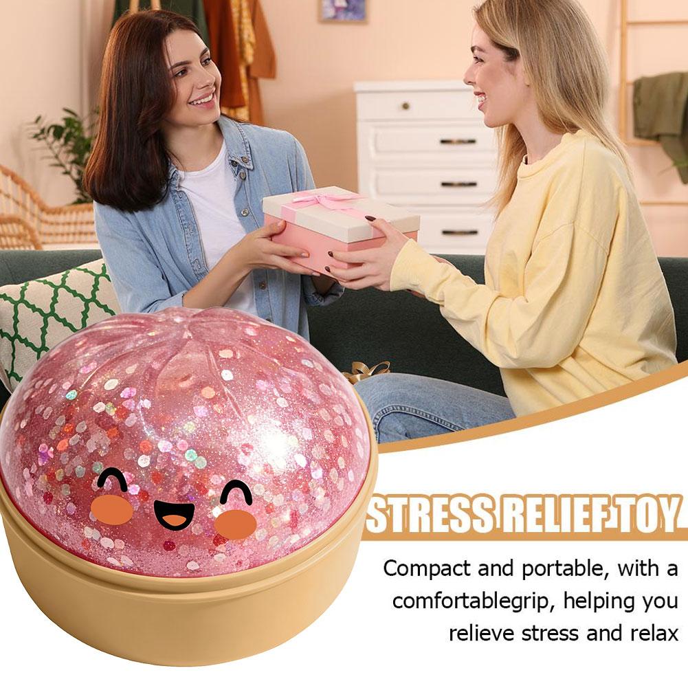 Baozi Stress-Relieving Toy Colorful Realistic Giant Steamed Bun Squeezable Toy Reusable Low Rebound Decompression Toy Home Decor