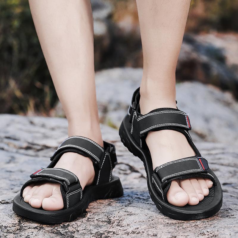 Herren Sommer Sandalen 2024 Luxus Künstliche Leder Casual Schuhe Für Männer Bequeme Barfuß Outdoor Fashion Trekking Sandalen