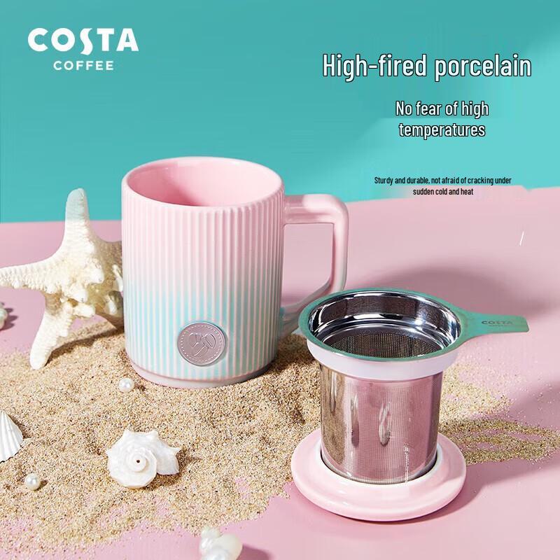 COSTA Surfing Duck Ceramic Mug with Tea Infuser & Lid