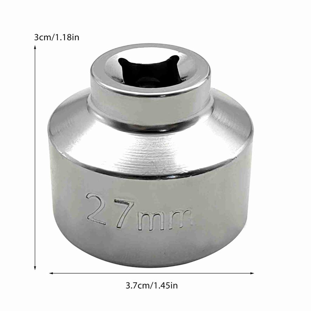 27mm Low Profile Oil Filter Wrench, 6 Point Socket Replacement for Mercedes Benz A Class, Mini, Kia, Nissan, and Others