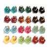 Colorful Flower Resin Acrylic Charms Earring Gold Color Circle Ear Buckle Hoop Earrings Fashion Jewelry for Women