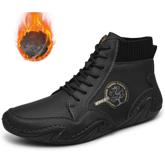 2024 Fashion Men Boots Casual Shoes Leather Boots Men Autumn Winter Snow Outdoor Light Ankle Antislip Warm Zapatos Men Shoes