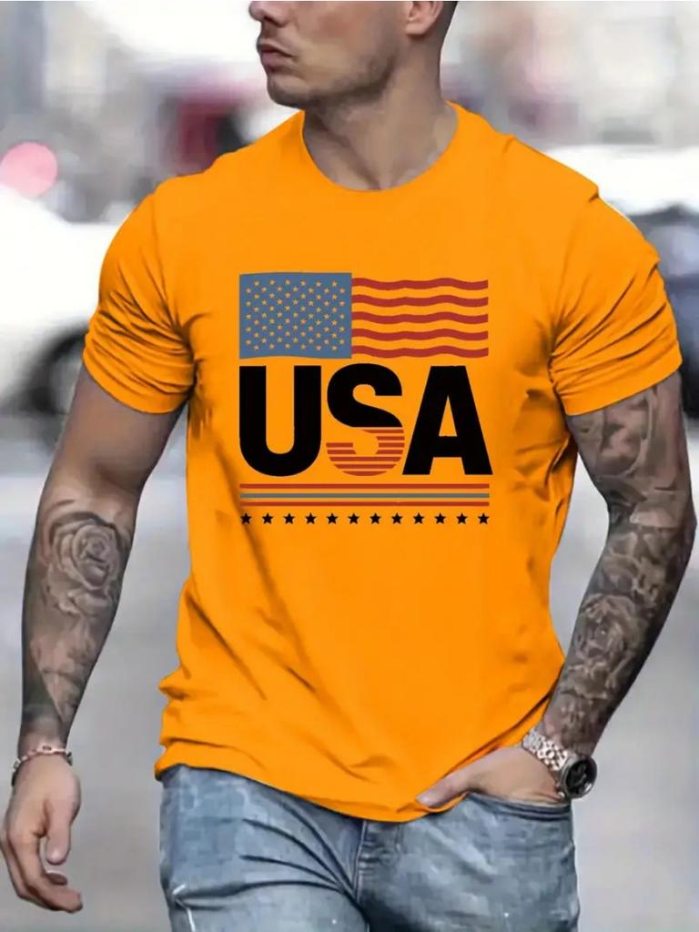 Summer Daily Casual Men's T-Shirt Fashion Letter 3D Printed Round Neck Short Sleeve Loose Comfortable Short Sleeve