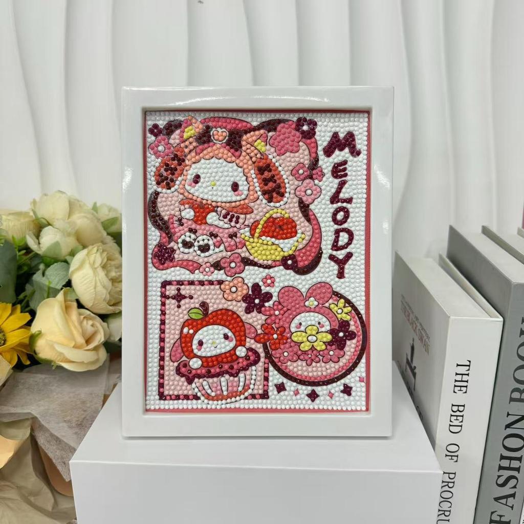 Children'S Diamond Painting Framed Handmade Diy Material Bag Sanrio Diamond Paste Painting Concentration Toy