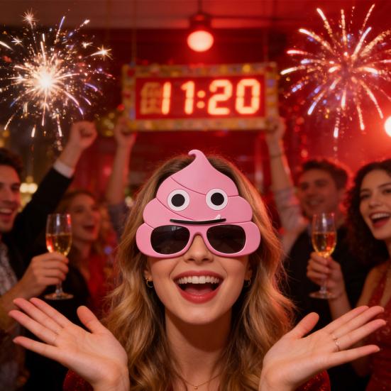 Occhiali Divertenti a Forma di Cacca Occhiali da Sole per Feste Accessorio per Foto di Compleanno Accessorio per Festival Occhiali per Eventi Disco Regalo Scherzo