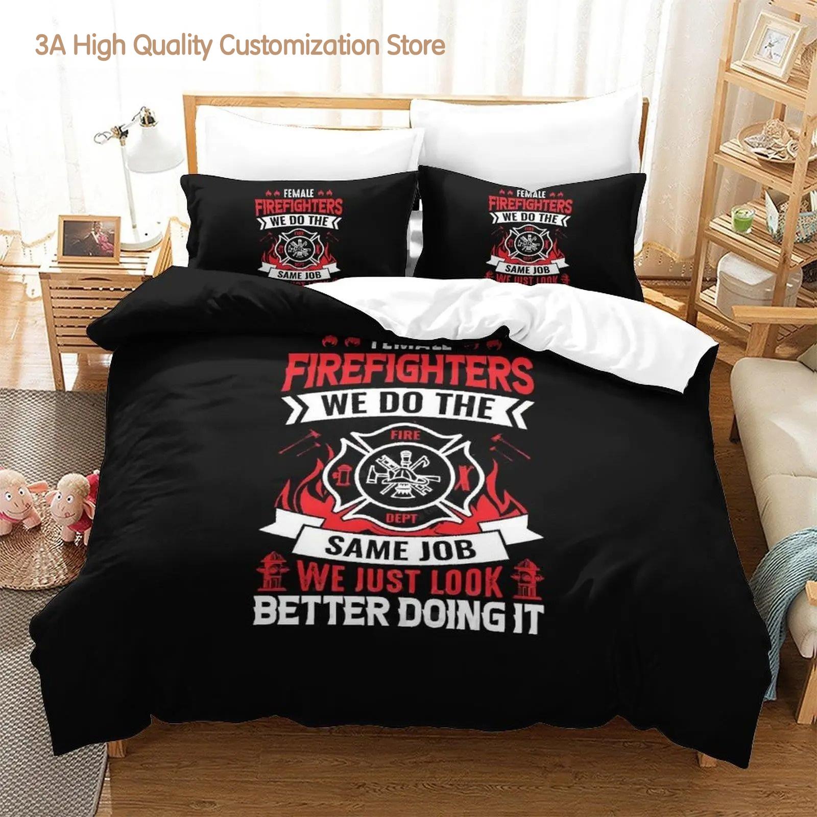 

New Firefighter Rescue Bedding Set Single Twin Full Queen King Size Bed Set Aldult Boys Bedroom Duvetcover Set 3D Bed Sheet Set EU Single(135*200cm)3pcs