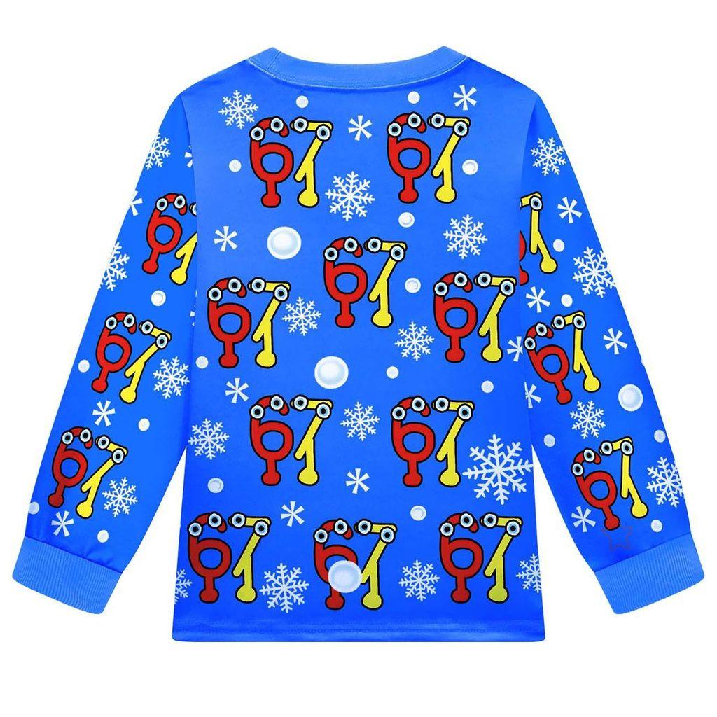 19700 Kids Boys Girls Steal a Brainrot 67 Six Seven Print Long Sleeves T-Shirt Pants Pajamas Sleepwear Sets