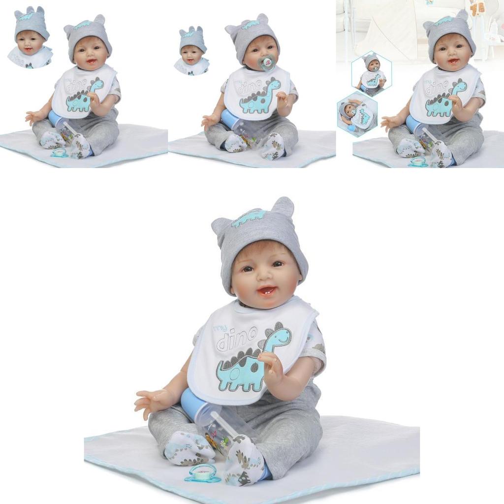 Lebensechte 22-Zoll Realistische Reborn Baby Jungenpuppe Aus Weichem Vinyl-Silikon Für Kleinkinder