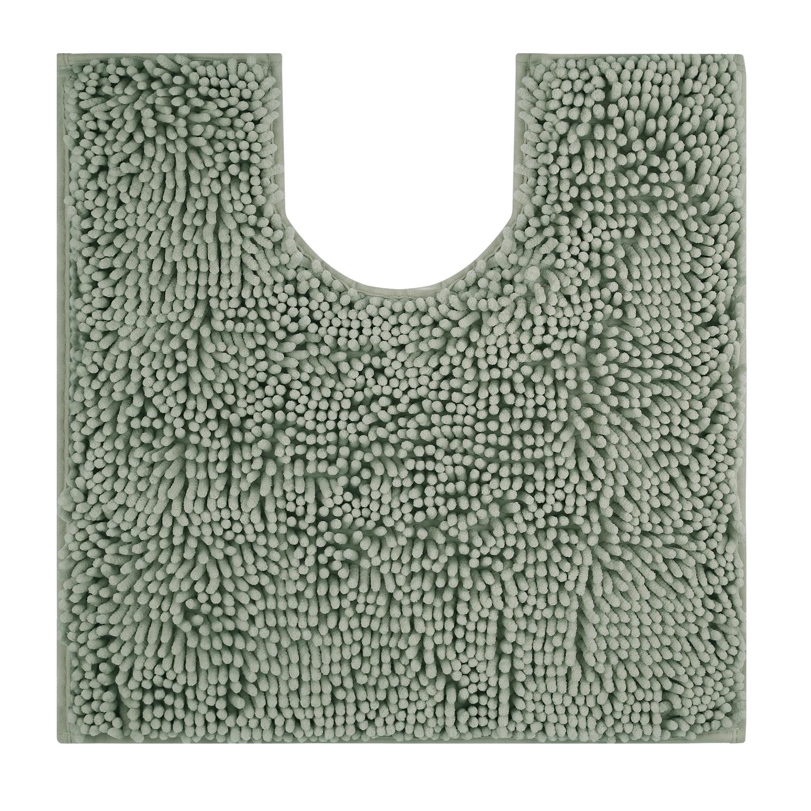 

Toilet Rug U-Shaped Super Absorbent Chenille Bathroom Mats Non-Slip Backing Machine Washable For Bathrooms Floor Decoration 50x50CM U-Shape светло-серый