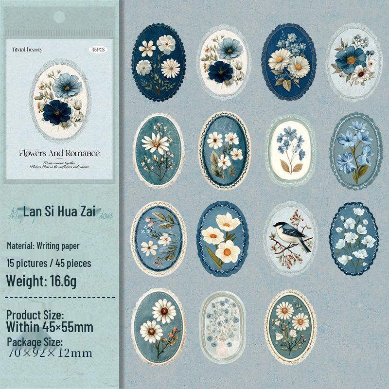 Secret Garden Retro Floral Sticker Pack: Journal & Collage Decoration Gift Set