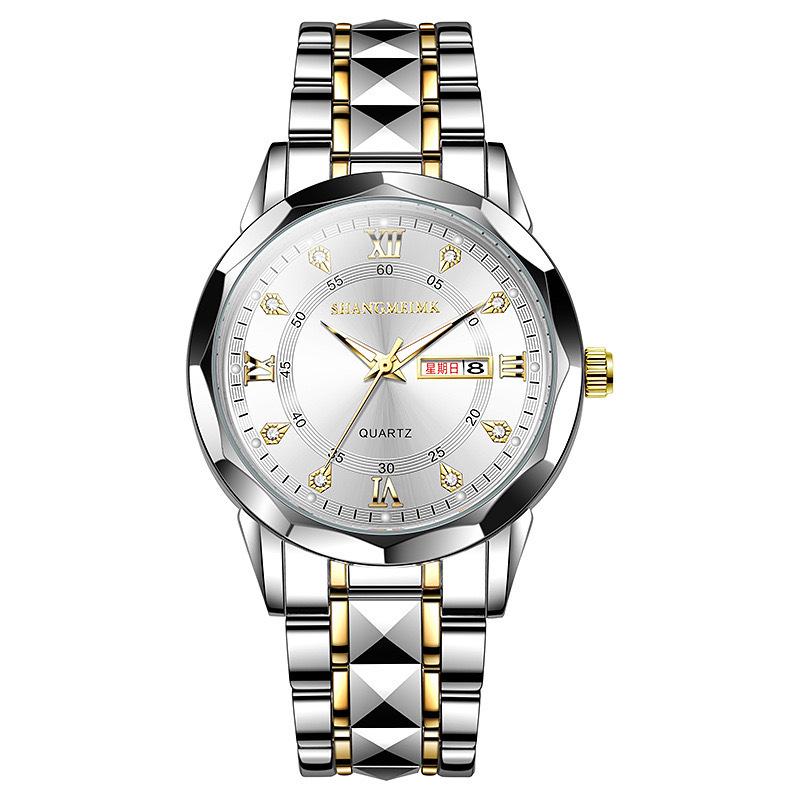 Watch Watch Men S Watch Sense Luminous Waterproof Double Calendar Steel Belt Quartz Men