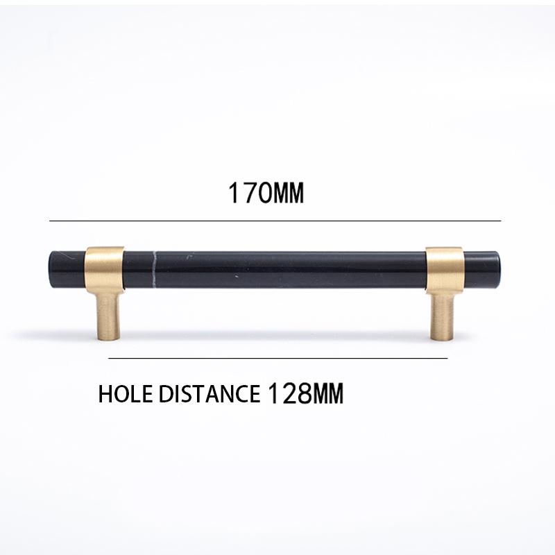 Nordic Style Marble + Brass T Bar Cabinet Handle Kitchen Cupboard Door Pulls Furniture Drawer Handle Dresser Knob Hardware