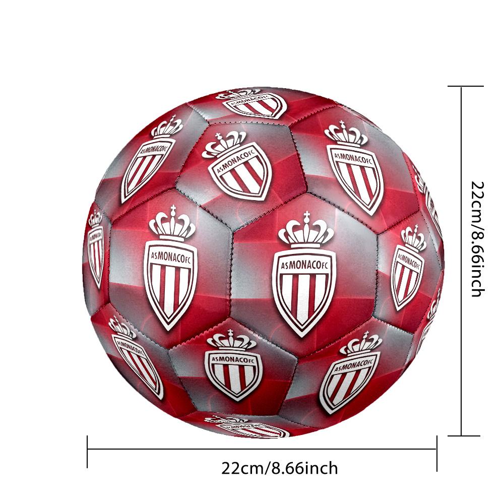 Monaco FC Size 5 Standard Football Durable Training Match Soccer Ball for Adult Outdoor Sports