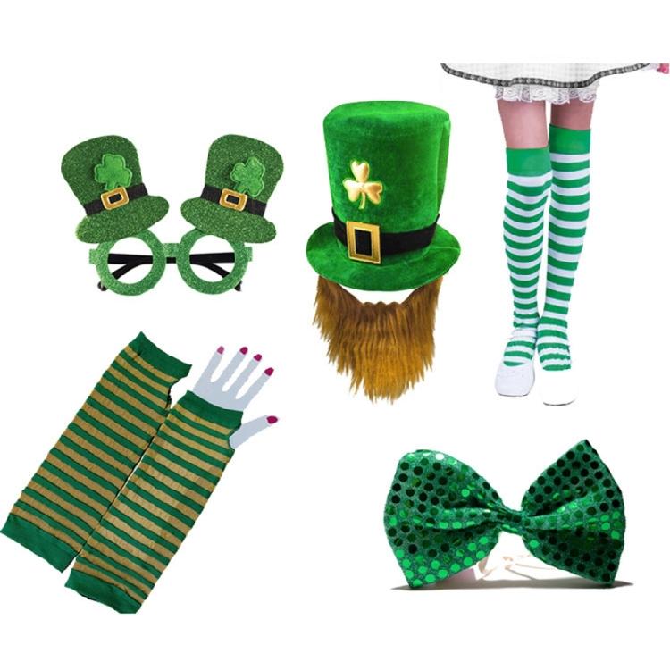Adult Festival Day Apparel Set Green Festival Day Outfit Set For Parties Comfortable Fabric Hat Headbands Charm