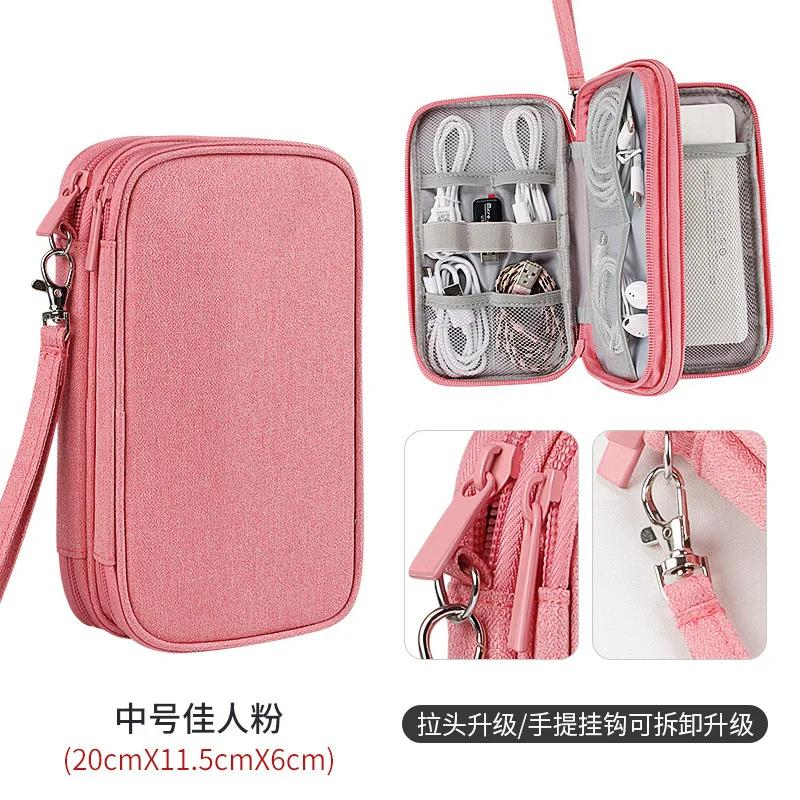 Travel Organizer Bag Cable Digital Accessories Storage Bag Portable Waterproof Double Layers Storage Bags Power Hard Drive Case