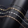 Yadreva Lip Embossed Chain 2.5mm Thin Stainless Steel Necklace Handmade Link Waterproof Jewelry Accessories