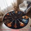 Rock Guitar Round Area Rug, Non-Slip Washable Music Carpet, Vintage Guitar Collection Print Floor Mat for Patio Living Ro