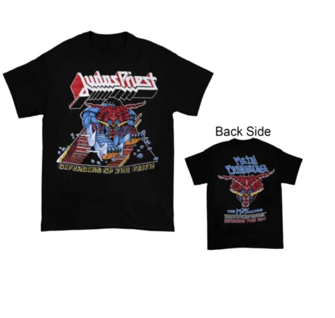 1984 Judas Priest Defenders Of The Faith Tour Новая черная футболка Двусторонняя футболка 3XL
