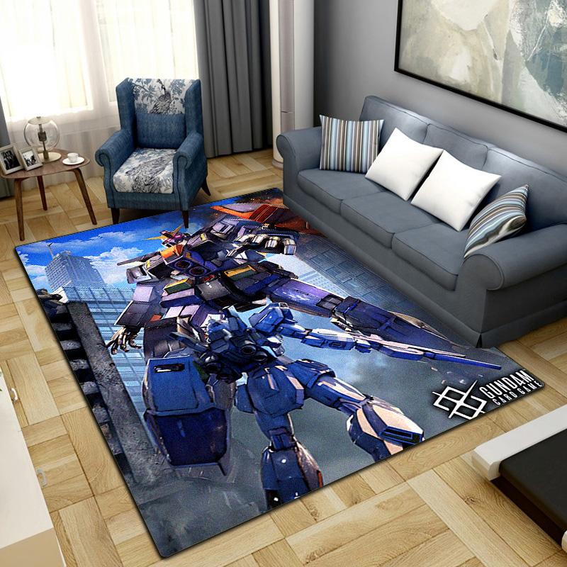 Mobile Suit Gundam Printed Anti-slip Carpet Fashionable Decorative Rug Mat for Bedroom Living Room LXR107