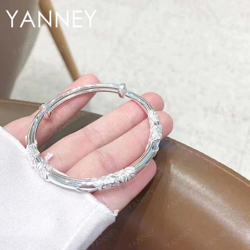 Elegant 925 Sterling Silver, Simple, Fine Embossed Flowers, Adjustable, Bangle Fashion, Women's Charm, Party Jewelry, Gift,