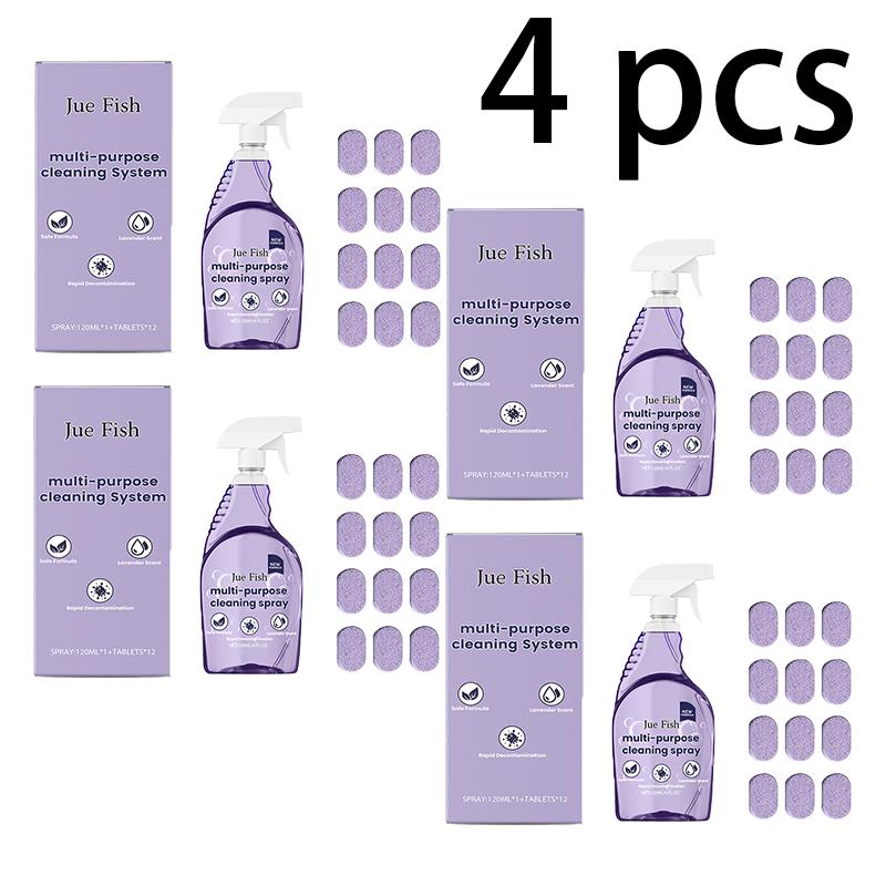 Jue Fish Univerzální rozpustná kostka 1 láhev nahrazuje 8 čisticích prostředků 120ml/500ml + Čisticí šumivé tablety