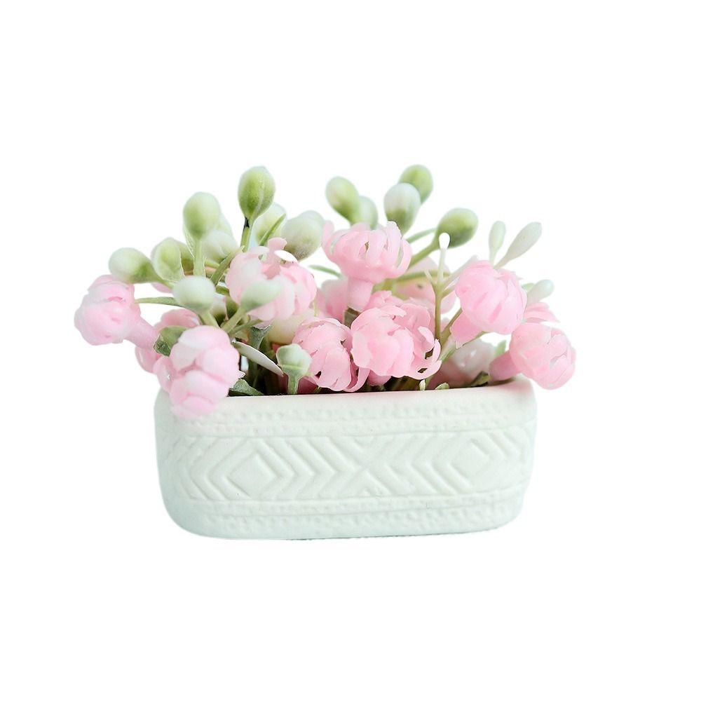 

Різнокольорові мініатюрні кімнатні рослини 1/6 1/8 Мікро бонсай подарунок Ляльковий будиночок Квітковий бонсай pink-2