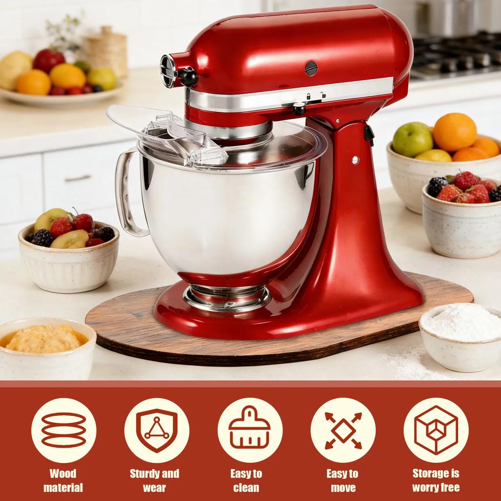 Tappetino Scorrevole per Mixer da Cucina per Mixer Planetario con Testa Inclinabile da 5-7 Qt, Piatto Scorrevole per Spostare Elettrodomestici da Cucina su Piani di Lavoro