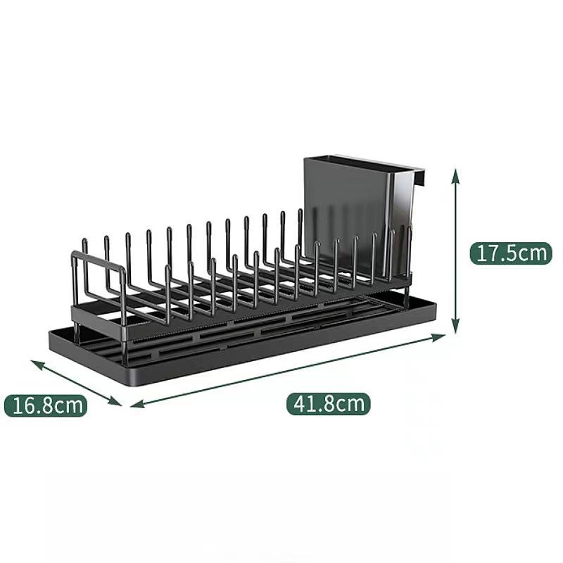 Dish Drying Rack Compact Sink Dish Rack with Dish Drainer Kitchen Dish Organizer Utensils Holder for Kitchen Counter