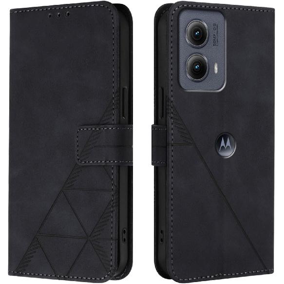 Hülle für Motorola Moto Edge 5G 2024 Brieftaschenhülle Herren PU-Leder mit Kartenhalter Ständer Magnetische Klapphülle Stoßfeste Schutzhülle für